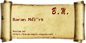 Baran Márk névjegykártya