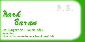 mark baran business card